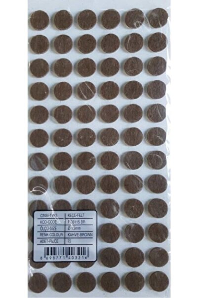 ZUZU MADE 15 mm 72 Adet Yapışkanlı Sandalye Masa Koltuk Altı Parke Koruma Keç...