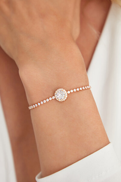 Lina Tia Kadın Viola Model Altın Kaplama Çelik Oval Zirkon Taşlı Pırlanta Gün...