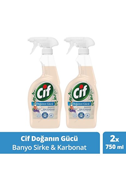 Cif Doğanın Gücü Banyo Sprey Sirke, Karbonat Ve Organik Lavanta Yağı Içerir 750 ml 2adet