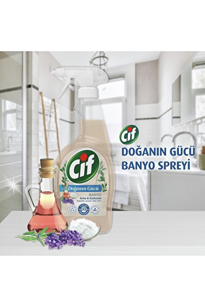 Cif Doğanın Gücü Banyo Sprey Sirke, Karbonat Ve Organik Lavanta Yağı Içerir 750 ml 2adet