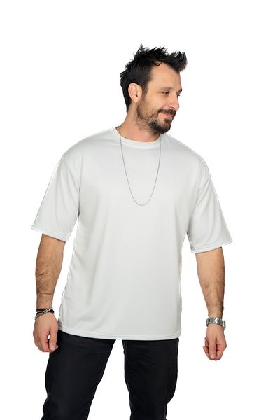 MAXI DRY Μπλουζάκι υπερμεγέθους κατά της υπερβολικής εφίδρωσης, Αδιάβροχο, Διπλό στρώμα, Ανοιχτό Γκρι