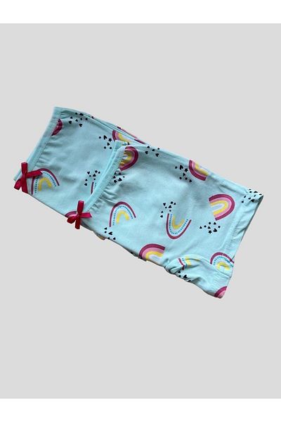 elmas kids Боксерки за момичета, 100% памук, зелени, с дъгови шарки, комплект от 2
