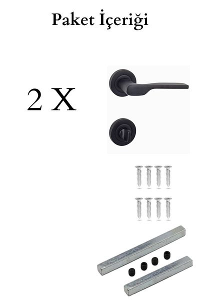 HOBİDABİ Modern Decor Black Round Pin Door Handle - Eda Round Series - Pin Door Handle Wc Black