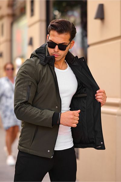 gm giyimarket Outdoor Water, Cold and Wind Proof, Fur Fiber Filled Softshell Men's Mountaineer, Camper and Skier Jacket