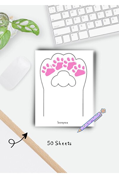 PastelSanat Pati Cat Paw Temalı Memopad Bloknot Notepad Planlayıcı