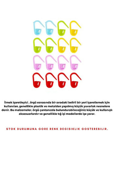 hobim42 7 Lİ SİLİKON SAPLI TIĞ SETİ TEMİZLEME MAKASI İLMEK BELİRLEME VE 6 LI YÜN İĞNESİ