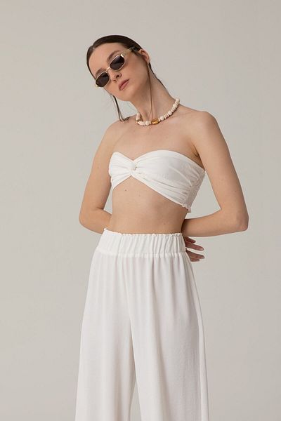 SHEISMONO Lagom Knot Crop Top Λευκό