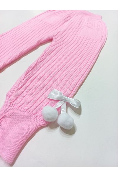 Alingo Baby Girl Pink Bow Knitwear Tights