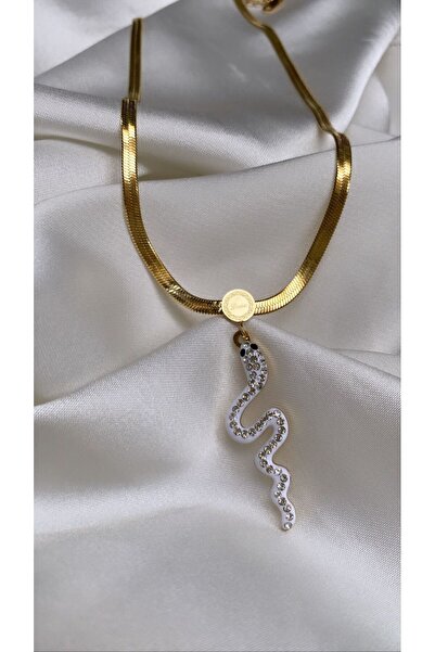 Accessories Gold Renk Yılanlı Çelik Kolye