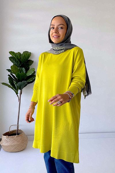 Ka Hijab Tunica Hijab Mercerizata Guler Inalt - Verde ulei