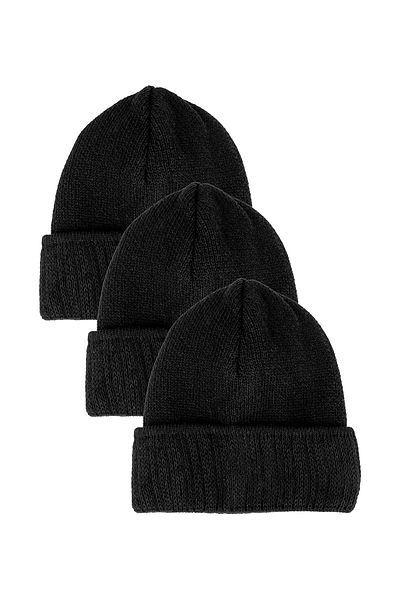 Line Smart 3-Piece Men's Winter Knitted Beanie