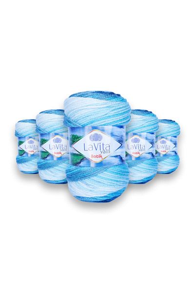 LaVita Yarn Τύπος μπατίκ, Κλωστή πλεξίματος χειρός, Πακέτο 5, Κλωστή Taka (DG04-LILY)