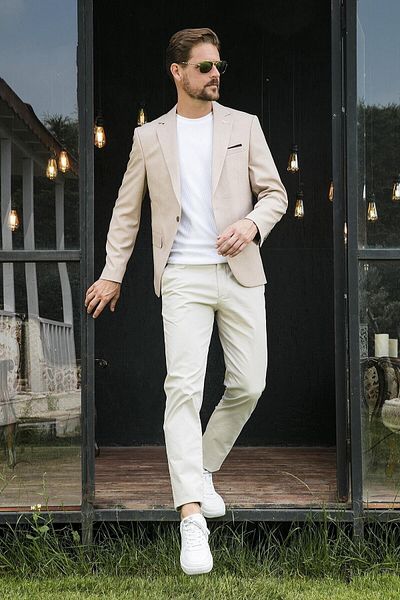Men's beige outlet casual jacket