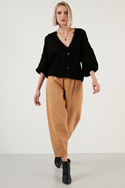 Lela V-подібний комір, застібка на ґудзиках, в'язаний трикотажний кардиган, жіночий кардиган 6310007