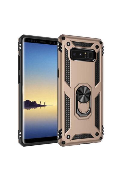 ZM STORE Samsung Galaxy Note 8 Kılıf Zore Vega Tank Yüzüklü Standlı Kapak