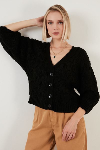 Lela V-Neck Buttoned Knitted Knitted Cardigan Women's Cardigan 6310007