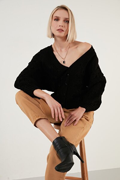 Lela V-подібний комір, застібка на ґудзиках, в'язаний трикотажний кардиган, жіночий кардиган 6310007