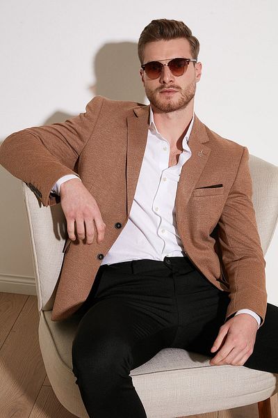 Buratti Slim Fit 6 Drop Double Slit Blazer Ανδρικό μπουφάν Savue