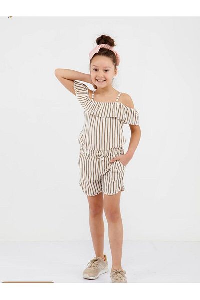 BOBBY JR KİDSWEAR Adjustable Rope Strap Pocket Jumpsuit with Shorts
