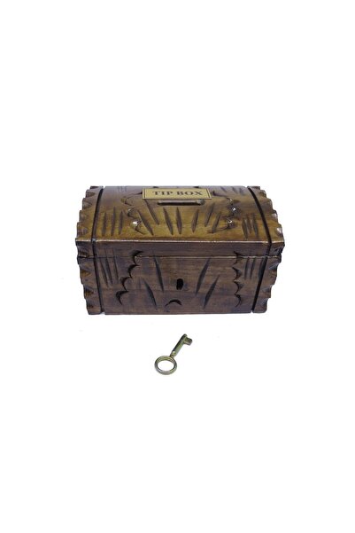hiçdurmaal Küçük Korsan Sandık Tipli Komple Ahşap Kilitli Tip Box Kutusu 1 Adet