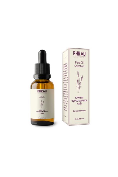 Phrau 100% Pure and Natural Lavender Essential Oil 20 ml (Skin Soothing, Relaxing, Aromatherapy, Skin Care Support.)
