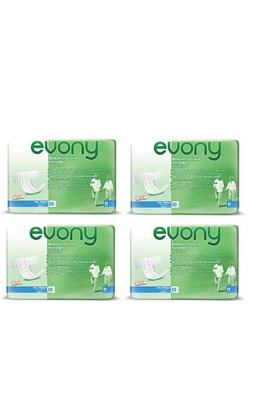 Evony Waistbanded Patient Diapers 120 Pieces Medium Size 30 Pieces 4 Packs