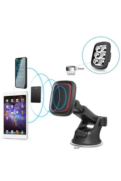 Beatitude Tüm Araç Ve Ofis Masalarına Uygun Manyetik Mıknatıslı Akrobat Araba Telefon Tutucu Vantuzlu Tutacak
