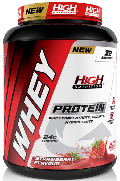 High Nutrition Nutrition Whey Protein - 960gr Strawberry Flavored, 24gr Powder