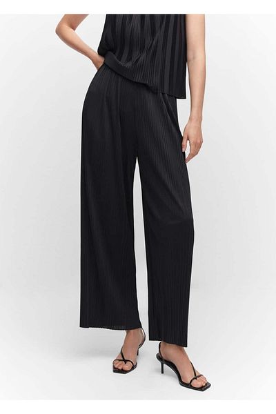 MANGO Woman Pleated wideleg pants