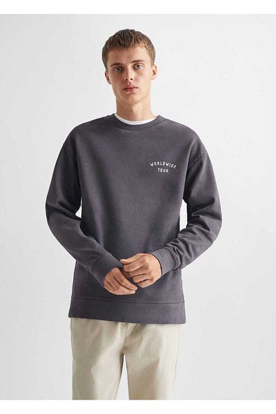 Mango Teen Hanorac gri pentru copii