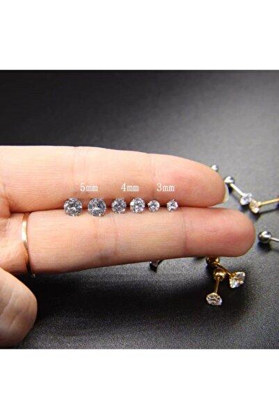 Bylin Takı 316 L Cerrahi Çelik Tek Taş Piercing - 1 Adet