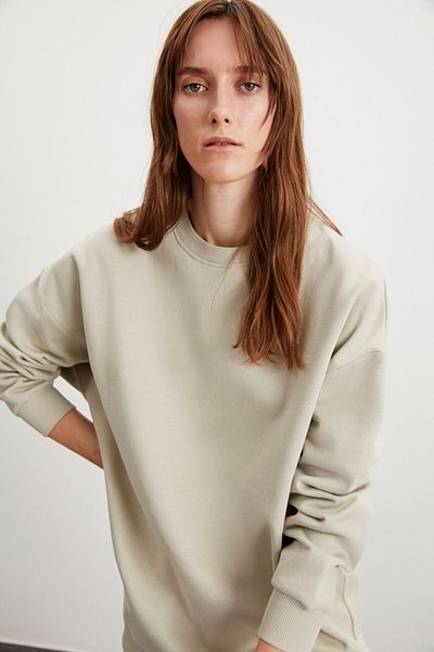 GRIMELANGE Dámská mikina Allys Crew Neck Oversize Basic Stone Color