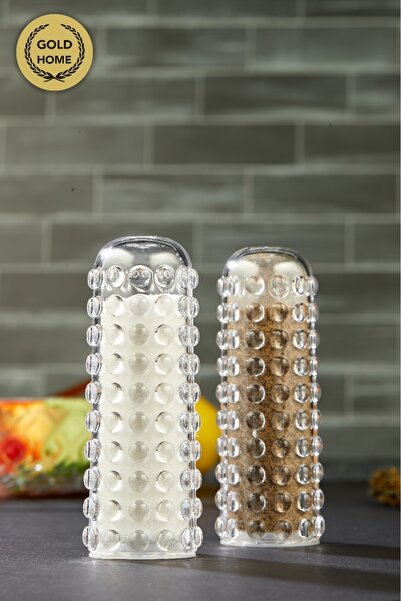 YzHome وعاء ملح ميكا بلاستيكي مطرز مكون من قطعتين، وعاء توابل، سلسلة خرز