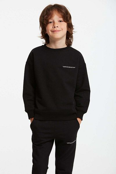GRIMELANGE Σετ μαύρης αθλητικής φόρμας Majuro Boy's Embroidered