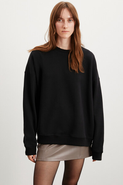 GRIMELANGE Γυναικεία μπλούζα με λαιμόκοψη Allys Basic Μαύρο Φούτερ