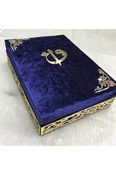 Emir Kitabevi Kadife Sandıklı Kutulu Kuranı Kerim Lacivert