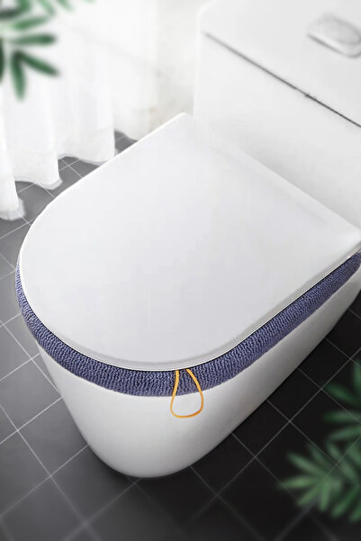 Emmaisie Yumuşak Dokulu Esnek Yıkanılabilir Klozet Kapağı Kılıfı Klozet Kapağı Örtüsü - Karolina Mavisi