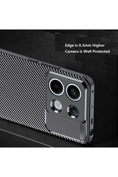 m.tk moveteck حافظة هاتف Xiaomi Redmi Note 13 Pro 5G مع حماية للكاميرا ونمط كربوني لا يفقد اللون (لا يناسب موديل 4G)