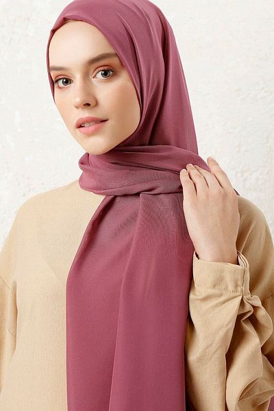 tessetür Bone diyarı Γυναικείο σάλι Madame Polo Soft Dusty Rose Chiffon