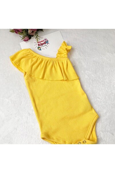 ŞAPKAKİDS Ribana Tek Kol Askılı Çıtçıtlı Body