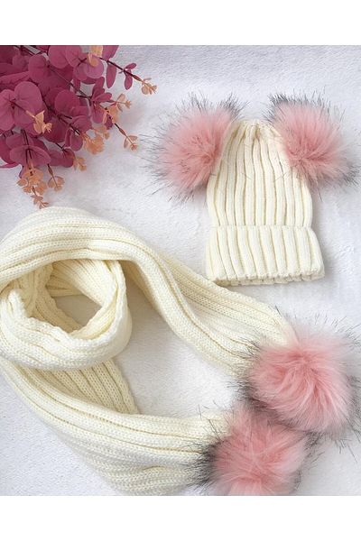 ŞAPKAKİDS Tricotaj Eșarfă Set Beanie