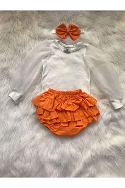 ŞAPKAKİDS Frilly Shorts and Tulle Body Set