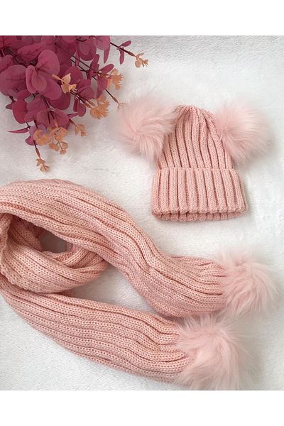 ŞAPKAKİDS Knitwear Scarf Beret Set