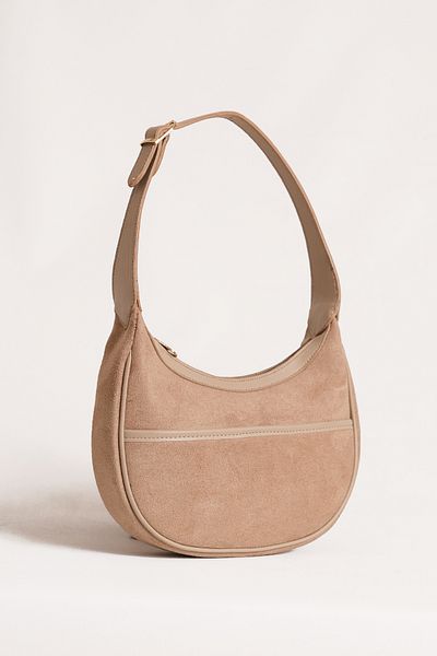 Çantacımstore Women's Suede Baguette Bag Beige310124