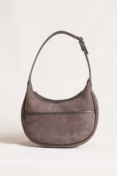 Çantacımstore Women's Suede Baguette Bag Gray310124