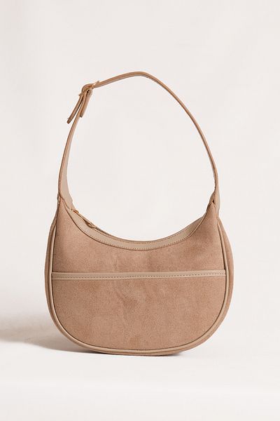 Çantacımstore Women's Suede Baguette Bag Beige310124
