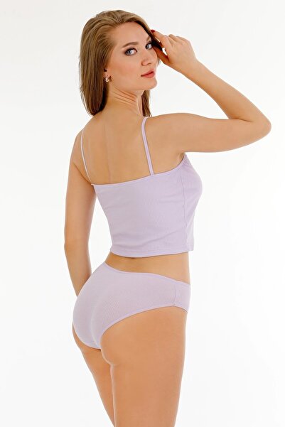 Sensu Women's Corded Fabric Rope Strap Bustier Bikini Panties Set - BBT300