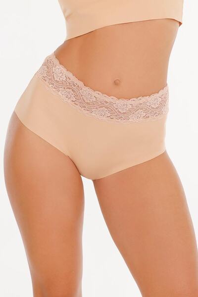 Sensu Női lézerrel vágott, magas derekú csipke 3 részes bugyi szett - Kts3105