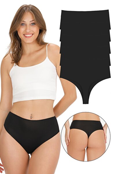 Sensu Női magas derekú tanga lézerrel vágott bugyi 5 csomagos készlet