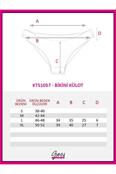 Sensu Kadın Günlük Pamuklu Külot Ten Bikini Model 5'li Paket Kts1057